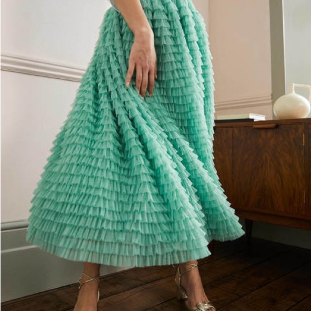 Boden Rachael Layered Tulle Skirt in Soft Green - Picture 4 of 6
